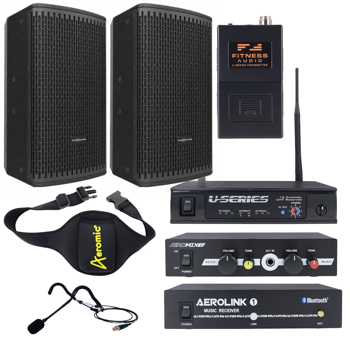 Powered High-Output Group Fitness Sound System - 10" 2 Speaker Package