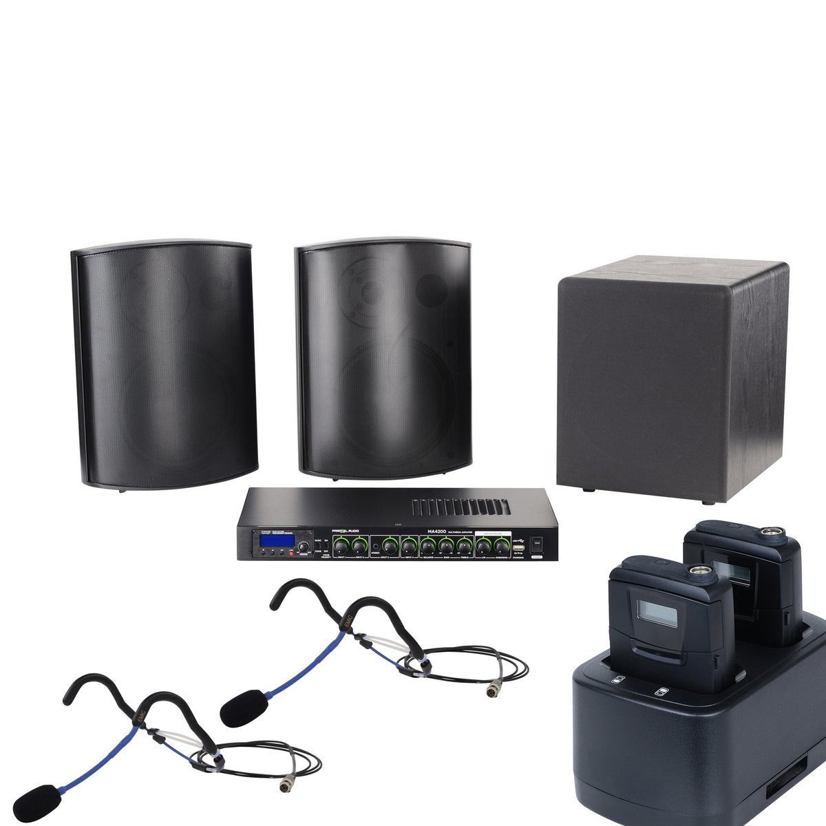 Medium Group Exercise Sound System with Two Digital Mics